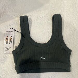 ALO Yoga Dark Green Sports Bra